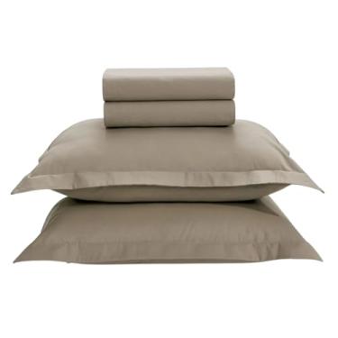 Imagem de Jogo Lençol Queen Karsten 200 Fios 100% Algodão (Tom Bege)