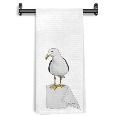 Imagem de WARDOS Toalhas de mão engraçadas para banheiro gaivota, presente para amantes de pássaros, praia costeira, mar, mew, pássaro, toalhas de mão decorativas para banheiro, banheiro, banheiro, banheiro, 40