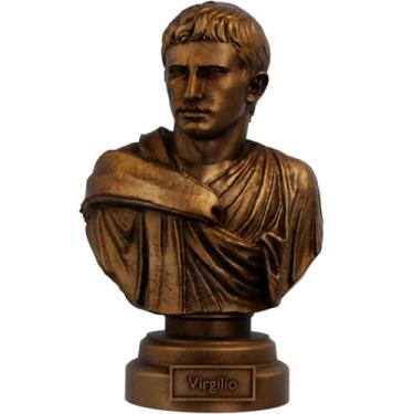 Imagem de Estátua Busto Virgílio - Marão - Poeta Romano (Cor Cobre Antigo)