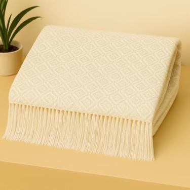 Imagem de Manta para Sofá Estrela Grande Luxo Casa 240x180cm Capa Protetora Antipoeira e Decorativa Manta de Sofá Premium(Estrela 2.4x1.8M Bege(CRU))