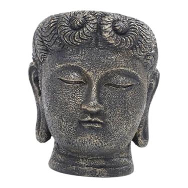 Imagem de IEUDNS Vaso de Flores em Formato de Cabeça de Buda, Ideal para Decoração, Presente E Artesanato. Perfeito para Jardim, Quintal, Café E Pátio, 9 cm x 9,8 cm x 11 cm