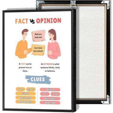Imagem de Fact Vs Opinion Posters Impressão Educacional Inglesa Pensamento Crítico Exercício Arte de Parede para Sala de Aula Sala de Estar ou Quarto Decoração de Parede 30 x 40 cm Sem Moldura