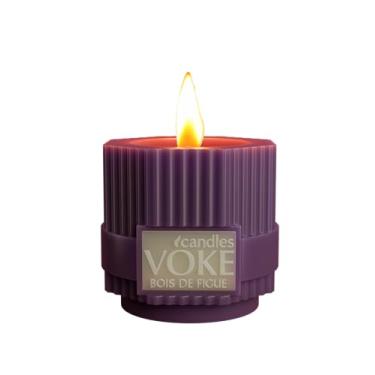 Imagem de Voke Vela de pilar sensual Bois de Figue – presente para homens (figo, ameixa, laranja, cedro, mogno, sândalo, âmbar) - 300 ml com pavio de madeira