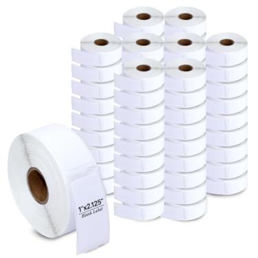 Imagem de 101SignCity Etiquetas autoadesivas brancas multiuso de 2,5 cm x 5,4 cm, compatíveis com DYMO 30336 (72 rolos × 500 etiquetas = 36.000 no total), branco brilhante, sem BPA, design sem atolamento