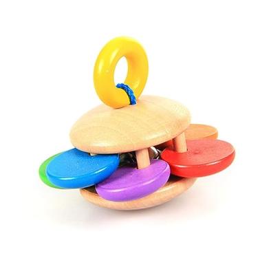 Imagem de RiToEasysports Brinquedo de Dentição de Madeira Maciça Com Chocalho para Bebês para Bebês de 0 a 12 Meses, Brinquedo de Desenvolvimento Sensorial de Fácil Aderência Com Cores Vibrantes para Força das Mãos e Rastreamento Visual (Formato de girassol)