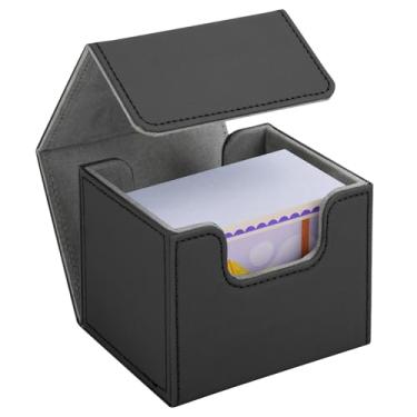 Imagem de Homakover Trading Card Storage Box, Card Deck Case for Trading Cards 100, Leather Magnetic Closure Commander Deck Box Fit for MTG and Sport Cards (Black)