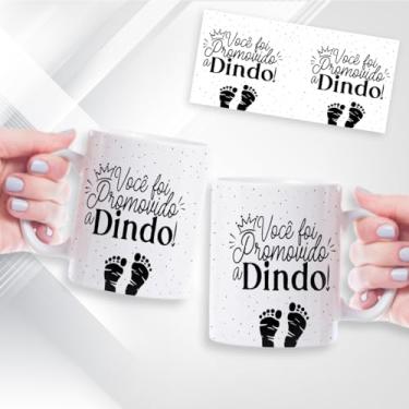 Imagem de Caneca Xicará Dindo ou Dinda. Padrinho ou Madrinha. Branca. Cerâmica 325ml (ARTE 03)