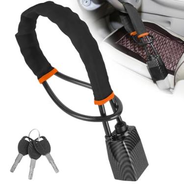 Imagem de Trava de cinto de segurança universal antifurto para prevenção de roubo de carro com 3 chaves (PRETO2)