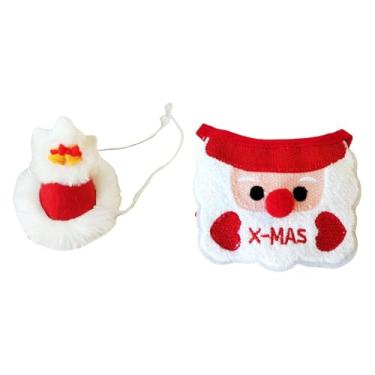 Imagem de Fxzqgnh Babador de Natal para Animais de Estimação com Chapéu, Acessório de Fantasia Fantástico para Cães E Gatos de Pequeno Porte, Feito de Poliéster Macio, chapéu de pentagrama vermelho