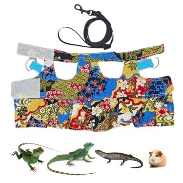 Imagem de Peitoral para lagarto pequeno | Arneses de animais pequenos | Acessórios ajustáveis para répteis anfíbios, coletes macios para treinamento e caminhada