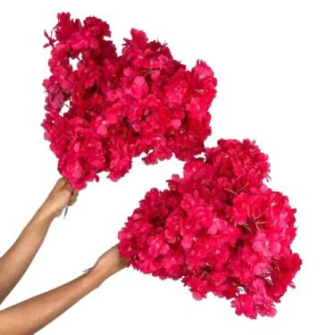 Imagem de Kit 0 a 40 Flores 45cm Flor Cerejeira artificial Decoração Casa - Ramos para Decoração de Casa, Vasos e Eventos, Beleza Eterna sem Manutenção (Rosa Pink,Kit 30 Unidade)