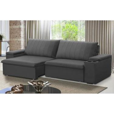 Imagem de Sofá Retrátil e Reclinável 4 Lugares 245cm com Porta Copos Ballarat - 