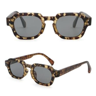 Imagem de VFDHN Óculos de Sol Fashion Polarizados Cp Acetato Retrô Feminino Masculino Marrom Cinza UV400(4)