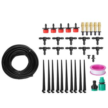 Imagem de Jopwkuin Kit de Irrigação por Gotejamento Automático de Bico de Pulverizador de Rega Eficiente para Estufa de Jardim Conjunto de Tubos de Irrigação de 10 M para Varandas, Terraços