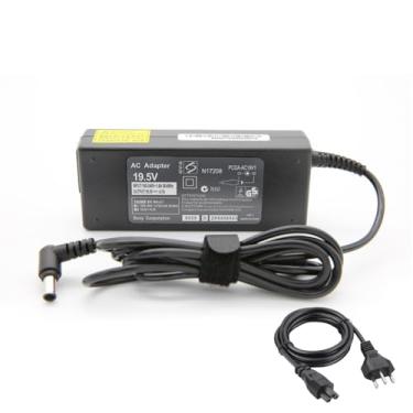 Imagem de Carregador Fonte para Notebook Compatível com Sony Vaio 19.5v 4.7a 92W 6.5 x 4.4mm Pcg-Fr Series Pcg-Fr100 Pcg-Grs Pcg-Grx315mk Pcg-Nv100 Vgn-A115b Pcg-R505 com Cabo de Força Bivolt