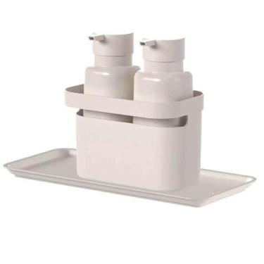 Imagem de Bandeja Decorativa 27x12cm 2 Dispensers 500ml Sabonete Líquido com Sup