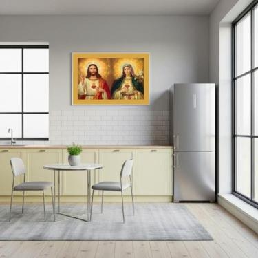 Imagem de Quadro Decorativo Jesus Cristo E Maria - 50X70Cm - Quadros On-Line