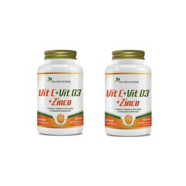 Imagem de Kit 2 Vitamina C + Vitamina D3 + Zinco 2x60 cps Flora Nativa - Flora N