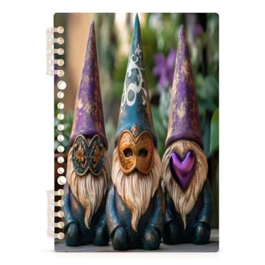 Imagem de Burbuja Caderno Gnomo Mardi Gras, papel pautado universitário A5 com 60 folhas, fichário para escritório, 1 pacote