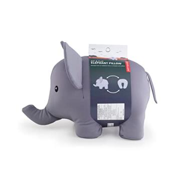 Imagem de Kikkerland Travesseiro de pescoço macio com zíper e flip para viagem confortável e respirável, cinza, para dormir, descanso de cabeça de voo, fácil de transportar, suporte de pescoço