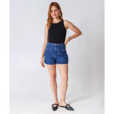 Imagem de Short Jeans Feminino Cintura Alta Marisa Azul-96008, Jeans azul, 36