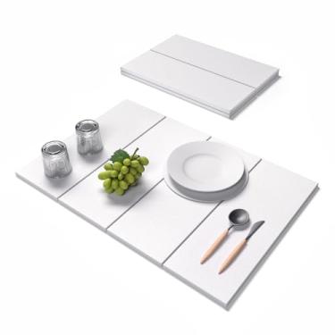 Imagem de Tapete de secagem de pedra grande para balcão de cozinha, 61 cm (C) × 40 cm (L) tapete de pedra de secagem rápida para cozinha, tapete de prato de pedra de terra diatomácea absorvente de água tapete