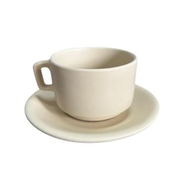 Imagem de Xícara de Chá c/Pires Cerâmica Rústica 200 ml (Marfim)
