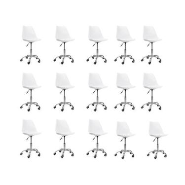 Imagem de Cadeira Office Base Cromada com Rodízio Giratória Saarinen - Oficial W