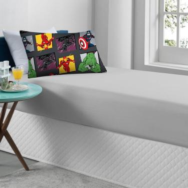 Imagem de Jogo De Cama Solteiro Vingadores Malha Portallar Avangers Black Marvel
