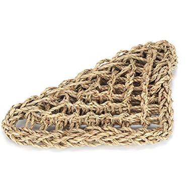 Imagem de Acouto Cama de Réptil Rede de Espreguiçadeira de Lagarto Triangular - Grama Natural Espreguiçadeira de Réptil Fácil Instalação - Lugar Perfeito para Escalada e Descanso Lagartos Ventosas Fortes e