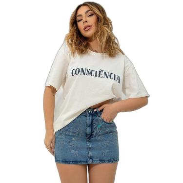 Imagem de MINI SAIA JEANS FEMININA CINTURA MÉDIA COM BORDADO 24296-Feminino