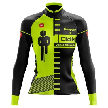 Imagem de Camisa Ciclismo Feminina Respeite o Ciclismo Flúor-Feminino