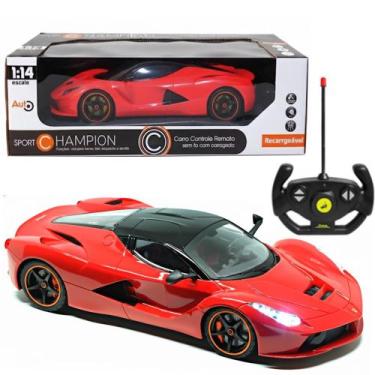 Imagem de Carrinho Vermelho de Brinquedo Controle Remoto Bateria Recarregável - 