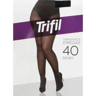 Imagem de Meia calça feminina trifil fio 40 plus size denier 6101, Preto, 3XG