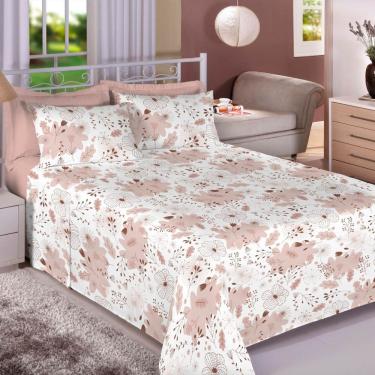 Imagem de Jogo De Cama Casal 100% Algodão Premium Plus 4 Peças Flora
