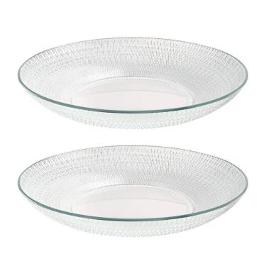 Imagem de Jogo 2 Prato Fundo De Vidro Gema Plus Transparente 22,5cm Class Home