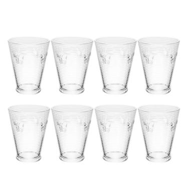 Imagem de Jogo 8 Copos De água Lines Butterfly Em Vidro Transparente Wolff 350ml