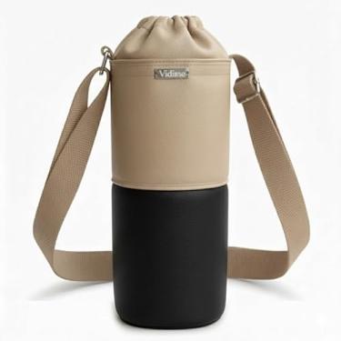 Imagem de Bolsa Térmica (BEGE COM PRETO) RAMIERE para Garrafa de 2 LITROS em Couro Sintético - Coleção Cores VERÃO 2026