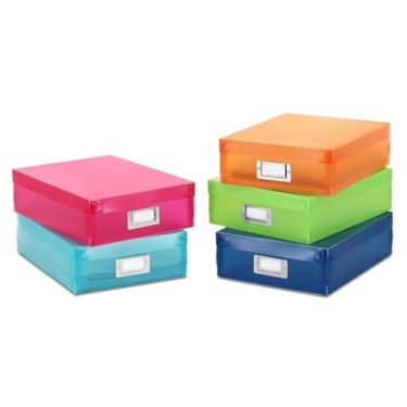 Imagem de Whitmor Caixas de plástico para documentos - cores sortidas (conjunto com 5)