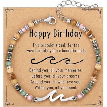 Imagem de Pulseira de cruz delicada para mulheres, pulseira de ondas, presentes cristãos para mulheres, amigas, irmãs, filhas, mãe, irmã em Cristo, aniversário, dia dos namorados, Páscoa, Natal, meias, joias de