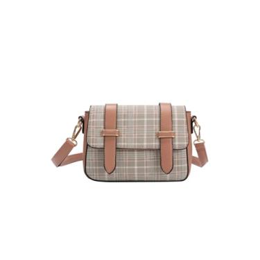 Imagem de Lenna's Bolsa Transversal Tiracolo Pequena com Estampa Xadrez Fashion Bag Bege