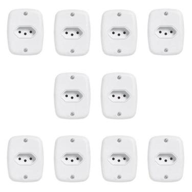 Imagem de Conjunto com 10 Tomadas 2p+t 20a 250v, com Placa de Sobrepor - Pluzie