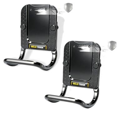 Imagem de MELOTOUGH Suporte de martelo para cinto, alça de martelo para cinto de ferramentas de até 5 cm, comporta martelos, machadinha ou martelo, feito de material de liga de alumínio (preto), 2 peças, para