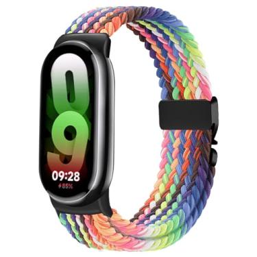 Imagem de Issinlky Pulseira trançada de nylon compatível com Xiao Mi Band 8/9/10, pulseira elástica de substituição para mulheres e homens