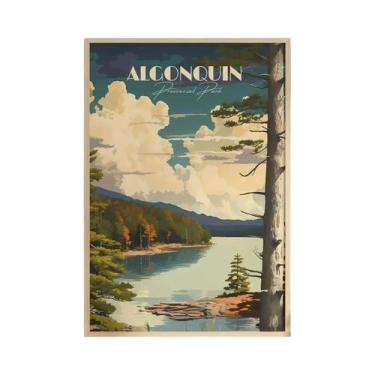 Imagem de Impressão Em Tela Vintage Retro De Aventura Na Montanha, Decoração Art