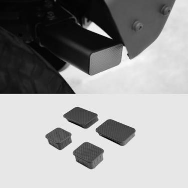 Imagem de AIGMUX Tampas de extremidade de barra de colisão Plugue de eixo dianteiro para acessórios Ford Bronco 2021 2022 2023 2024 2025 2/4 portas proteção de tampa de borracha preta 4 peças (B, curto: tem uma