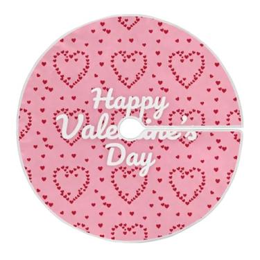 Imagem de Blueangle Saia de árvore de coração creme de 118 cm - decoração de árvore de férias de poliéster macio resistente a rugas (446)