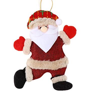 Imagem de Generic Decoração de árvore de Natal, presente de Natal, decorativo, Papai Noel, enfeite de boneco de neve pendurado (Papai Noel)