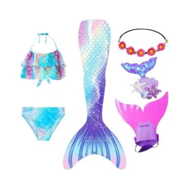 Imagem de Fantasia De Sereia Para Meninas, Traje De Cosplay, Maiô De Fantasia Co