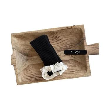 Imagem de Leggings De Algodão Listradas Para Meninas Bebês Com Punho De Renda Ca